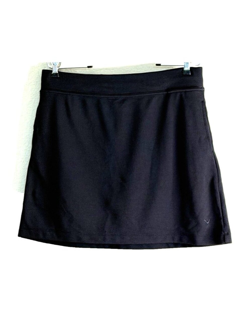 Callaway Women's Opti Dry Textured Knit Skort Shorts Skirt Black Golf Size Large